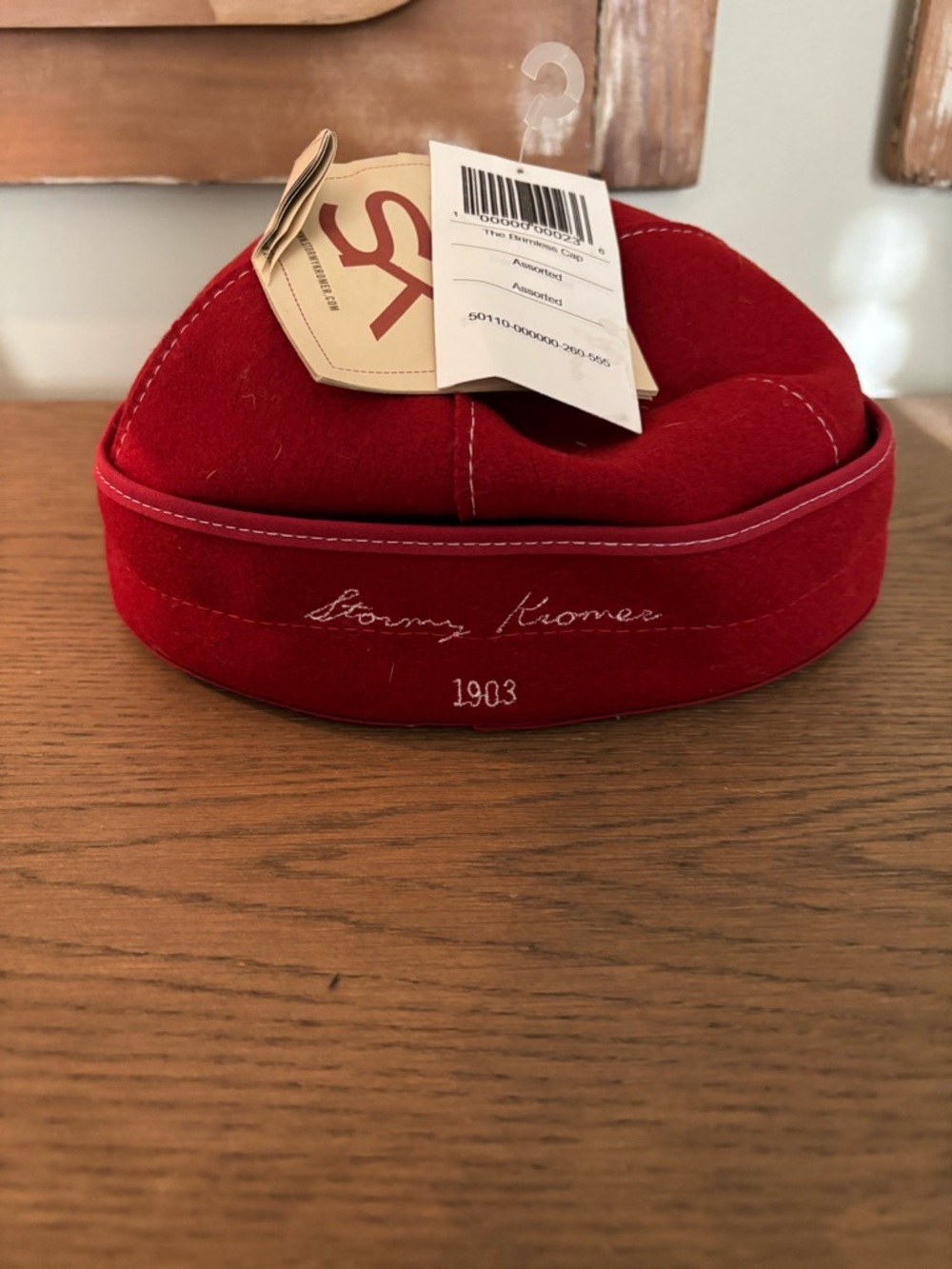 Stormy Kroger  Red brimless wool Hat